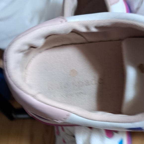 Hand Painted Pink and Green Sneakers - Picture 7 of 14